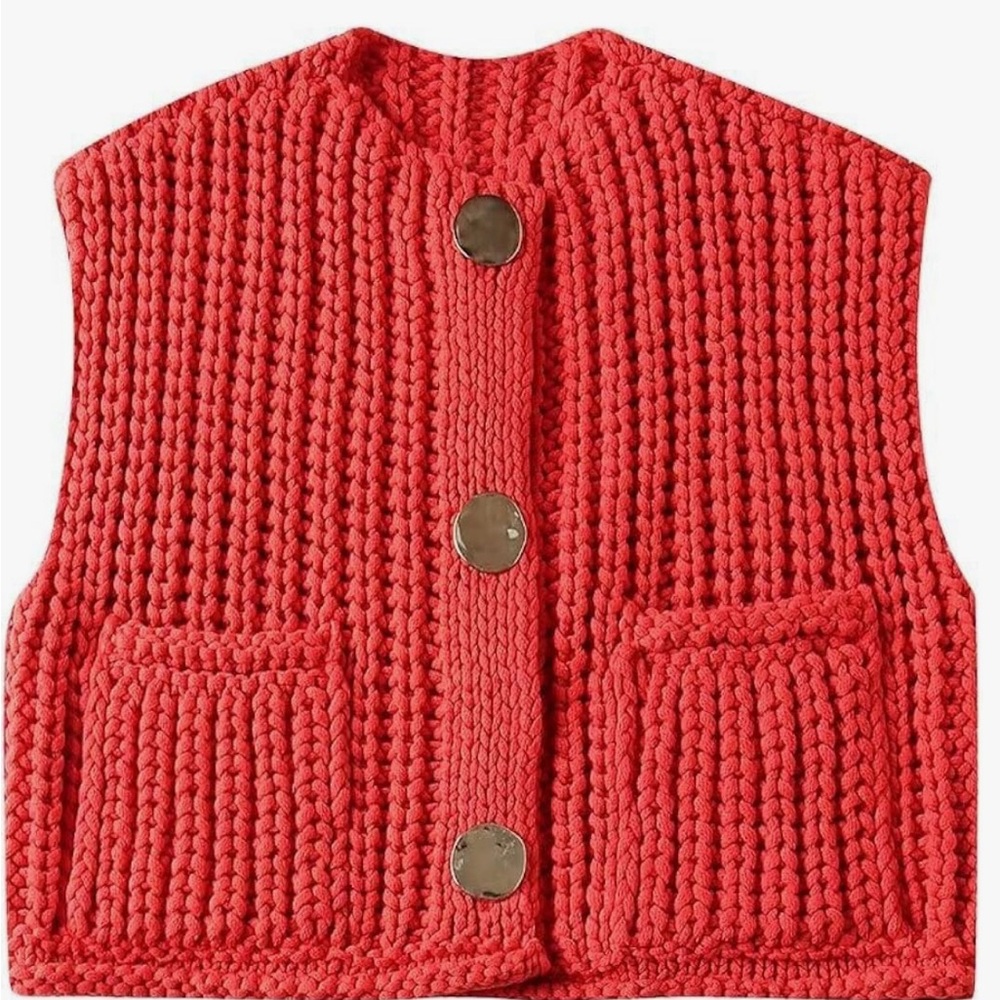 Kids Red Knitted Vest